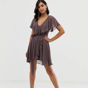 Asos Design Mini Tea Dress with Cape Back
